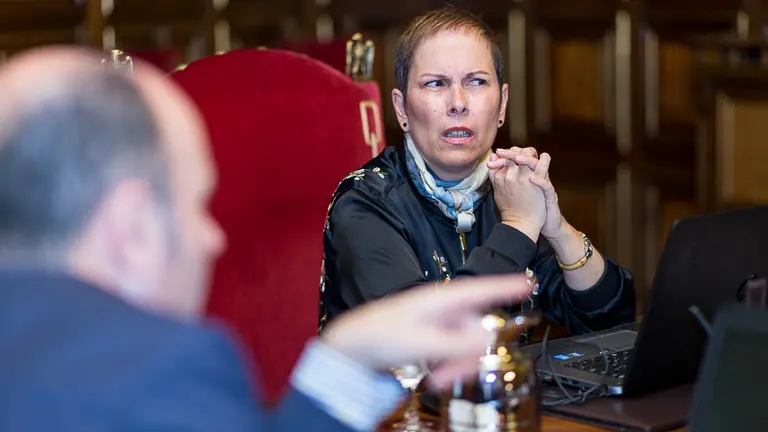 Uxue Barkos, presidenta de Navarra en la sesión de Gobierno (2). IÑIGO ALZUGARAY