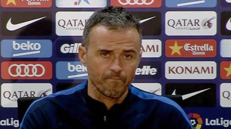 Luis Enrique Martínez en rueda de prensa.