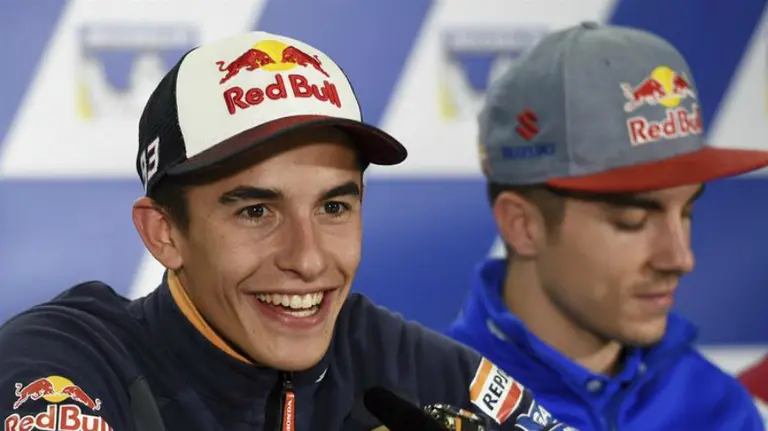 Marc Márquez da explicaciones en rueda de prensa. Efe.