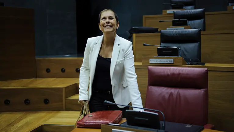 Uxue Barkos en el debate sobre el estado de la Comunidad Foral. MIGUEL OSÉS_7