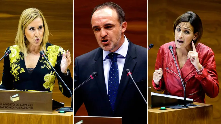 La oposición recrimina a la presidenta del Gobierno de Navarra la falta de autocrítica. PABLO LASAOSA / EFE.
