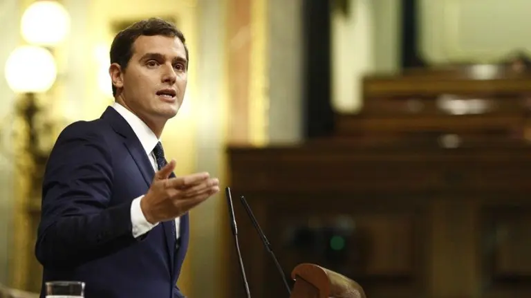 El líder de Ciudadanos, en la sesión de investidura del 27 de octubre. EP