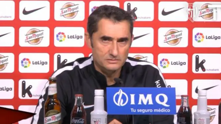 Ernesto Valverde en rueda de prensa.