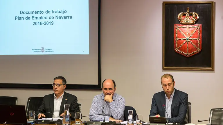 El consejero de Desarrollo Económico, Manu Ayerdi, explica el Plan de Empleo 2016-2019 en comisión parlamentaria (20). IÑIGO ALZUGARAY