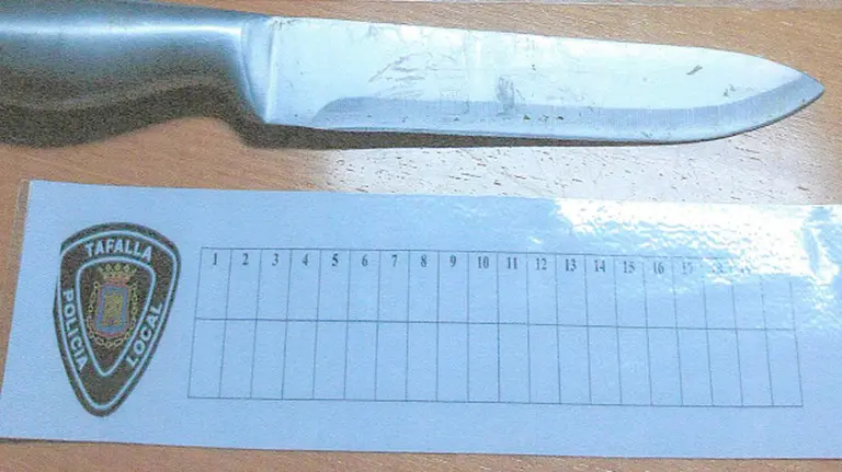 Cuchillo incautado en Tafalla. P.Municipal
