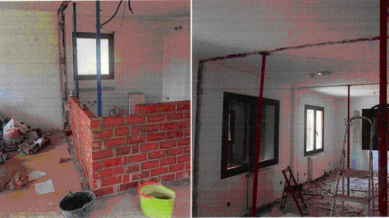 Obras realizadas en el chalé de Caparroso de manera ilegal por el colectivo &#39;okupa&#39;.