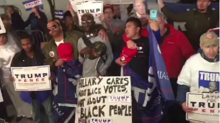 Partidarios de Trump celebran su victoria en Nueva York. 