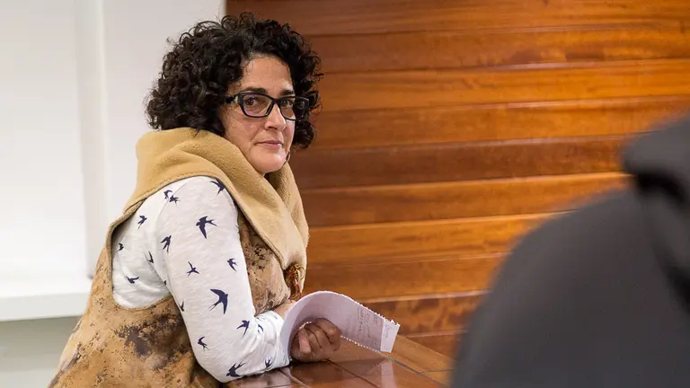 Silvia Jauregui sucede a Óscar Fresán como secretaria general de Podemos Pamplona (1). IÑIGO ALZUGARAY