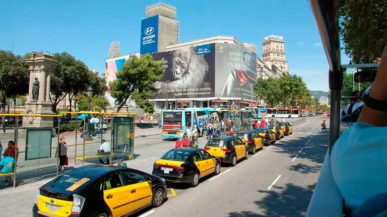 Taxis en la ciudad de Barcelona.