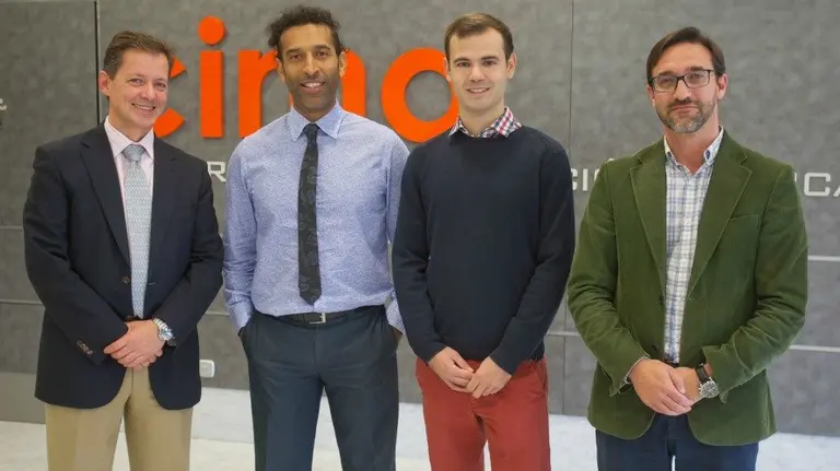 Jorge Larena, Désiré Gahigiro, Javier Uranga y Carlos Ortiz de Solórzano, en representación del CIMA y USCAL.