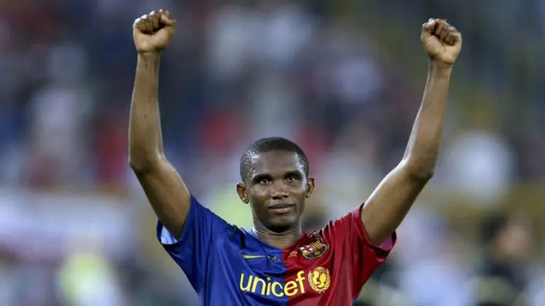 Samuel Eto'o con la camiseta del FC Barcelona. Efe.