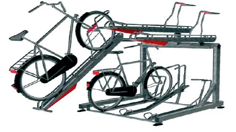 Parking para bicicletas en la calle Descalzos del Casco Viejo de Pamplona.