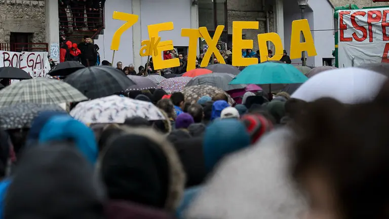 Miles de personas se manifiestan en Alsasua a favor del pueblo. PABLO LASAOSA26