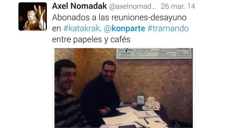 El tuit publicado y borrado por AxelMoreno en el que se prueba la directa relación de Floren Luqui con miembros del tribunal.