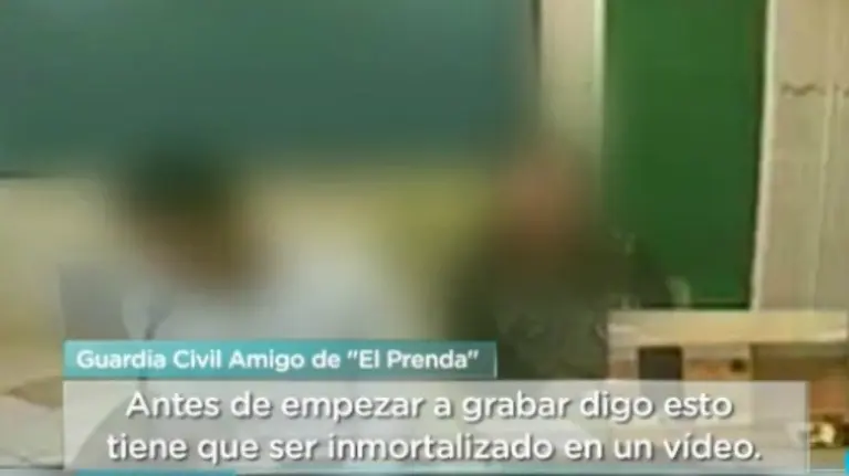 Una imagen durante la declaración ante el juez del Guardia Civil, uno de los cinco acusados por la violación de San Fermín.
