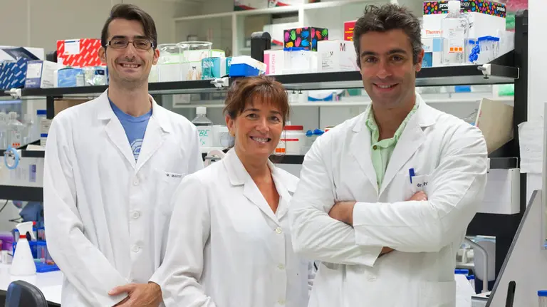 Los-investigadores-del-CIMA-Mario-Martínez-Soldevilla,-Helena-Villanueva-y-Fernando-Pastor.