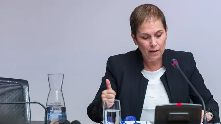 Comparecencia de la presidenta del Gobierno, Uxue Barkos, para informar sobre la sentencia del TSJN que anula la OPE de cien plazas de maestro en euskera. IÑIGO ALZUGARAY (7)