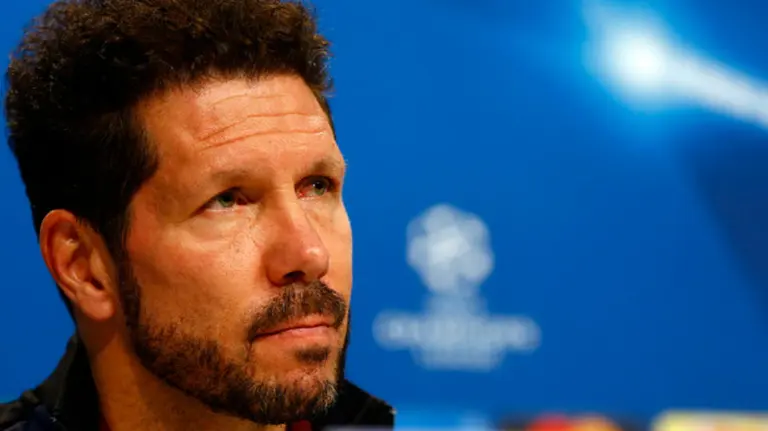 Diego Pablo Simeone en rueda de prensa. Foto At. Madrid.