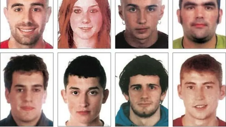 Imagen de los detenidos por la agresión de Alsasua: Adur Ramírez de Alda, Ainara Urquijo, Aratz Urrizola, Iñaki Abab, Jokin Unamuno, Jon Ander Cob, Julem Goicoechea y Oihan Arnanz. EL ESPAÑOL  