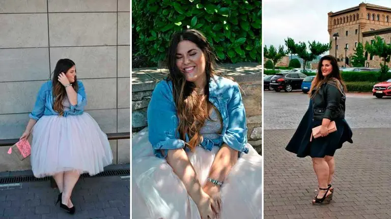 La blogger navarra Jennifer Usandizaga con algunas de las prendas que exhibe a través de las redes sociales.