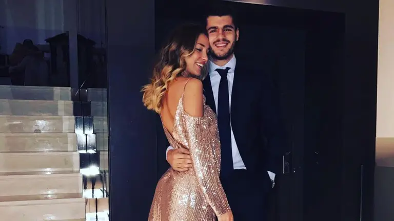 Álvaro Morata y su novia, Alice Campello, en una imagen compartida por el futbolista del Madrid en su Instagram