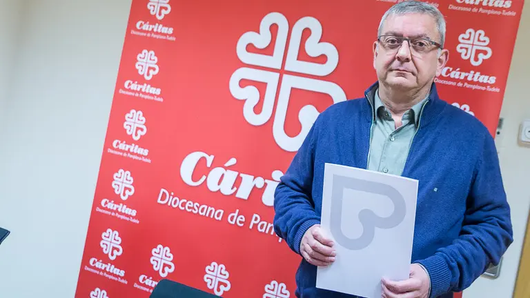 El delegado de Cáritas en Navarra, Ángel Iriarte, presenta los datos de atención y la Campaña de Navidad de este año (3). IÑIGO ALZUGARAY