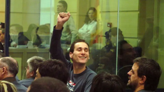 Iker Casanova, parlamentario de EH Bildu, durante el juicio 11 88 por el que fue condenado a 11 años de cárcel por su vinculación con ETA. EFE