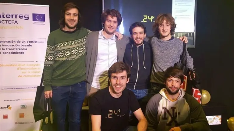Jesús Gambarte, Francisco Molina, Ander Pildain y Deyo Maeztu, alumnos de la UPNA. 