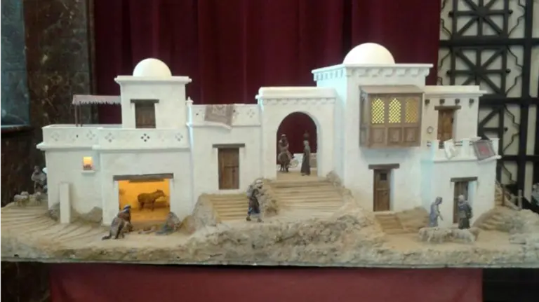 Belén colocado en la Delegación del Gobierno de Navarra este 2016. 