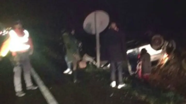 Salida de vía de un turismo en la N-121-C a la altura de Murchante POLICÍA FORAL