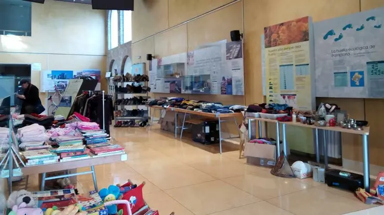 Mercadillo de trueque en el Museo de Educación Ambiental de Pamplona.