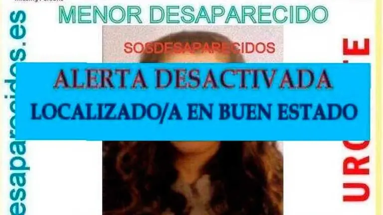 Desactivan la búsqueda de la menor, de 13 años, desaparecida en Bilbao al regresar ésta a su domicilio.
