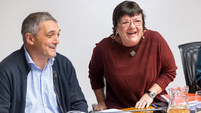 a consejera de Presidencia, Función Pública, Interior y Justicia, María José Beaumont, comparece para informar sobre asuntos relacionados con la organización de la Policía foral. IÑIGO ALZUGARAY