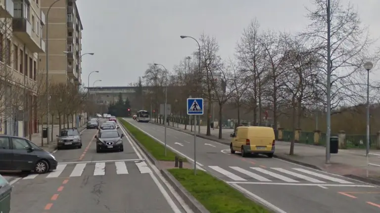 Tramo de la calle Biurdana donde se ha producido el atropello de un peatón