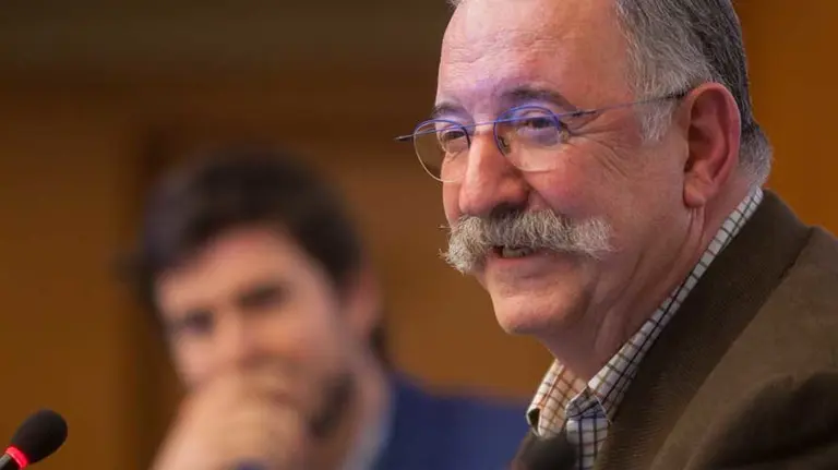 El chef Pedro Subijana durante un coloquio en la Universidad de Navarra.
