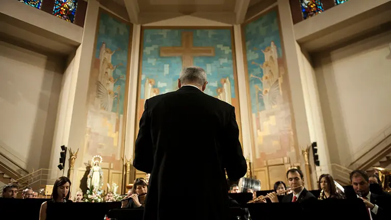 Concierto de La Pamplonesa en la Casa de Misericordia con un programa de pasodobles, marchas y cantos populares. MIGUEL OSÉS (10)