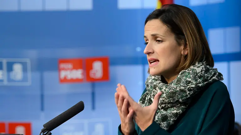 María Chivite en la clausura del Congreso de Juventudes Socialistas de Navarra (JSN). PABLO LASAOSA