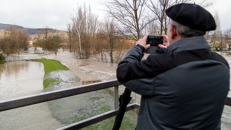 Crecida del río Arga en la zona del Club Natación (3). IÑIGO ALZUGARAY