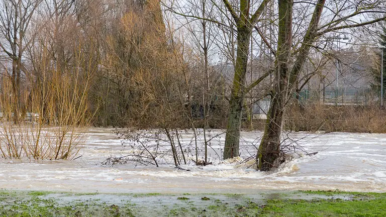 Crecida del río Arga en la zona del Club Natación (4). IÑIGO ALZUGARAY