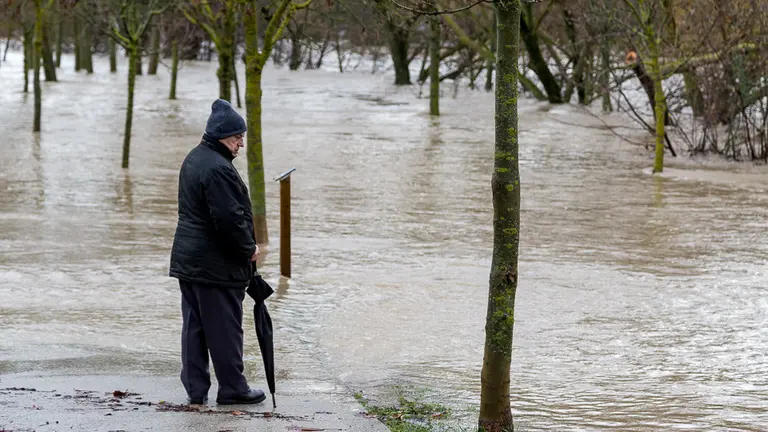 Crecida del río Arga en la zona del puente de la Magdalena (3). IÑIGO ALZUGARAY