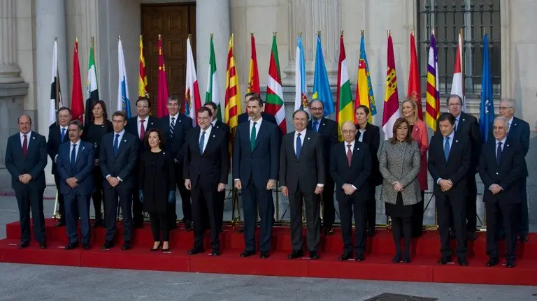 La presidenta del Gobierno de Navarra, Uxue Barkos, acude en Madrid a la VI Conferencia de Presidentes. 