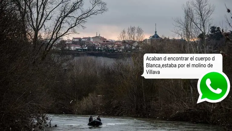 Foto sobre el bulo difundido a través de WhatsApp de la supuesta aparición del cuerpo de Blanca Marqués.