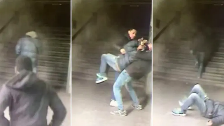 Capturas del vídeo grabadas por una cámara de seguridad en Madrid.