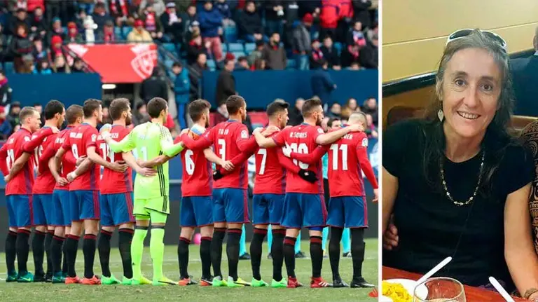 Homenaje en el partido de Osasuna y el Sevilla FC a Blanca Esther Marqués.