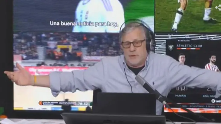 Javier Ares durante su crítica al jugador de Osasuna Oriol Riera por sus quejas arbitrales RADIOESTADIO