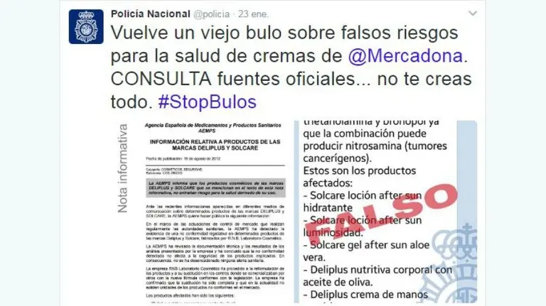 Bulo sobre Mercadona. TWITTER