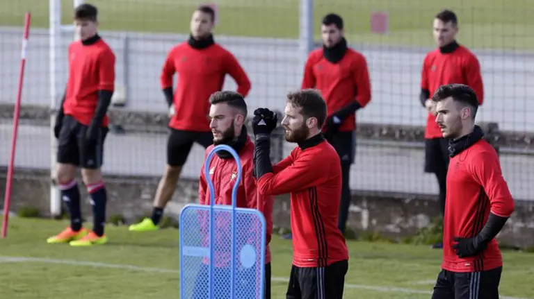 Torres, Tienza y Márquez en Tajonar. Efe.