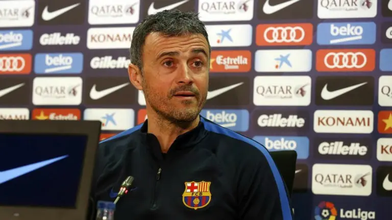 Luis Enrique en rueda de prensa. Foto web FC Barcelona.
