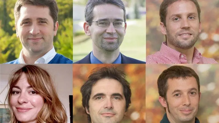 De izquierda a derecha Alex Armand, David Thunder, Javier García-Manglano (arriba); Anna Piata, Francisco Güell y José Miguel Carrasco (abajo).