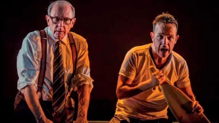 Cartel de la obra 'Relato de un naúfrago', protagonizada por Emilio Gutiérrez Caba y Àngel Llàcer.